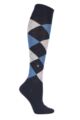 Women's 1 Pair Burlington Marylebone Argyle Wool Knee High Socks - Navy