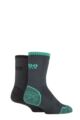 Mens and Women's 2 Pair 1000 Mile Single Layer Walking Socks - Emerald/Charcoal