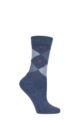 Women's 1 Pair Burlington Whitby Extra Soft Argyle Socks - Blues