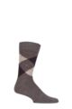 Mens 1 Pair Burlington Preston Extra Soft Feeling Argyle Socks - Brown / Beige