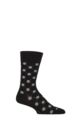 Mens 1 Pair Burlington Daybreaker Large Spots Cotton Socks - Black