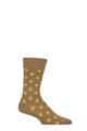 Mens 1 Pair Burlington Daybreaker Large Spots Cotton Socks - Beige