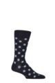 Mens 1 Pair Burlington Daybreaker Large Spots Cotton Socks - Navy