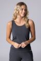 Women's 1 Pack Lazy Panda Bamboo Loungewear Selection Vest Top - Charcoal Vest Top