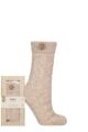 Women's 1 Pair Totes Cable Knit Slipper Socks - Biscuit