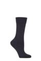 Women's 1 Pair Falke Sensitive London Left And Right Comfort Cuff Cotton Socks - Dark Blue Melange