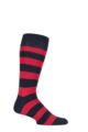 Mens 1 Pair SOCKSHOP of London Bold Broad Stripe Cotton Socks - Rich Navy / Brigade