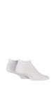 Mens 2 Pair BOSS Plain Cotton Sneaker Socks - White