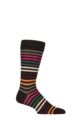 Mens 1 Pair Pantherella Kilburn Striped Cotton Lisle Socks - Black