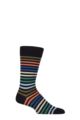 Mens 1 Pair Pantherella Kilburn Striped Cotton Lisle Socks - Navy