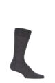 Mens 1 Pair Pantherella Camden Merino Wool Plain Socks - Dark Grey Mix