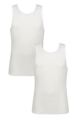 Mens 2 Pack Glenmuir 100% Combed Cotton Vest - White