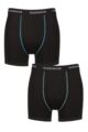 Mens 2 Pack Glenmuir Sports Performance Trunks - Black