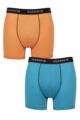 Mens 2 Pack Glenmuir Sports Performance Trunks - Blue / Orange