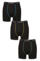 Mens 3 Pack Glenmuir Sports Performance Trunks - Black Blue / Orange / Teal