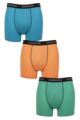 Mens 3 Pack Glenmuir Sports Performance Trunks - Blue / Orange / Teal