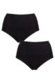 Women's 2 Pack Ambra Seamless Smoothies Full Brief Underwear - Black