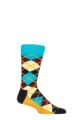 Mens and Women's 1 Pair Happy Socks Fluffy Argyle Socks - Multi