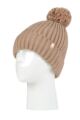 Women's 1 Pack SOCKSHOP Heat Holders Arden Pom Pom Hat - Beige