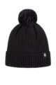 Women's 1 Pack Heat Holders Ellery Cable Turnover Cuff Pom Pom Hat - Black