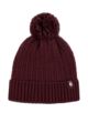 Women's 1 Pack Heat Holders Ellery Cable Turnover Cuff Pom Pom Hat - Wine