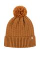 Women's 1 Pack Heat Holders Ellery Cable Turnover Cuff Pom Pom Hat - Mustard