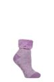 Women's 1 Pair Heat Holders Lounge Feather Turn Over Cuff Socks - Queenstown Dark Lilac