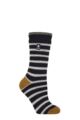 Women's 1 Pair SOCKSHOP Heat Holders 2.3 TOG Patterned Thermal Socks - Amara Navy / Mustard