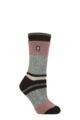 Women's 1 Pair SOCKSHOP Heat Holders 2.3 TOG Patterned Thermal Socks - Nia Charcoal / Ice Sage