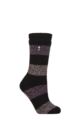 Women's 1 Pair SOCKSHOP Heat Holders 2.3 TOG Patterned Thermal Socks - Neve Black / Mulberry