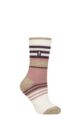 Women's 1 Pair SOCKSHOP Heat Holders 2.3 TOG Patterned Thermal Socks - Cherith Cream / Muted Coral