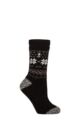 Women's 1 Pair SOCKSHOP Heat Holders 2.3 TOG Patterned Thermal Socks - Fairisle Band Black