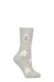 Women's 1 Pair SOCKSHOP Heat Holders 2.3 TOG Patterned Thermal Socks - Bold Star Silver Grey