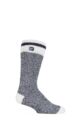 Mens 1 Pair SOCKSHOP Heat Holders 2.3 TOG Patterned and Plain Thermal Socks - Block Twist Black