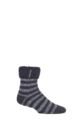 Mens 1 Pair Heat Holders Olwen Sleep Socks - Charcoal Stripe