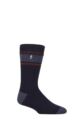 Mens 1 Pair SOCKSHOP Heat Holders 2.3 TOG Patterned and Plain Thermal Socks - Fraser Navy / Denim