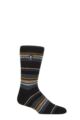 Mens 1 Pair SOCKSHOP Heat Holders 2.3 TOG Patterned and Plain Thermal Socks - Leavenworth Black / Mustard