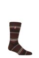 Mens 1 Pair SOCKSHOP Heat Holders 2.3 TOG Patterned and Plain Thermal Socks - Leavenworth Chestnut / Burgundy