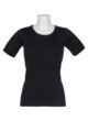 Women's 1 Pack Heat Holders 0.45 Tog Short Sleeve Vest - Black