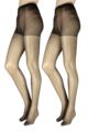 Women's 2 Pair Charnos 20 Denier Tights - Barely Black