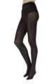 Women's 1 Pair Charnos Opaque Two Tone Spot Tights - Black / Berry