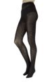 Women's 1 Pair Charnos Textured Zig Zag Knitted Tights - Black