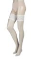 Women's 1 Pair Charnos 10 Denier Bridal Lace Top Hold Ups - Ivory