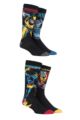 Mens 4 Pair SOCKSHOP Marvel X-Men Wolverine, Beast, Cyclops and Colossus Cotton Socks - Assorted