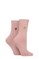 Women's 2 Pair Caroline Gardner Bamboo Ribbed Light Weight Boot Socks - Pink Gold / Charcoal