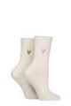 Women's 2 Pair Caroline Gardner Bamboo Ribbed Light Weight Boot Socks - Snow Lilac / Gold