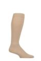 Mens and Women's 1 Pair Charnos Unisex Travel Flight Socks - Natural Tan