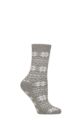 Women's 1 Pair Charnos Christmas Design Slipper Socks - Grey Fairisle