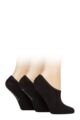 Women's 3 Pair Glenmuir Sport Bamboo Half Cushioned Shoe Liner Socks - Black