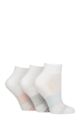 Women's 3 Pair Glenmuir Cotton Half-Cushioned Mid Length Sports Socks - White